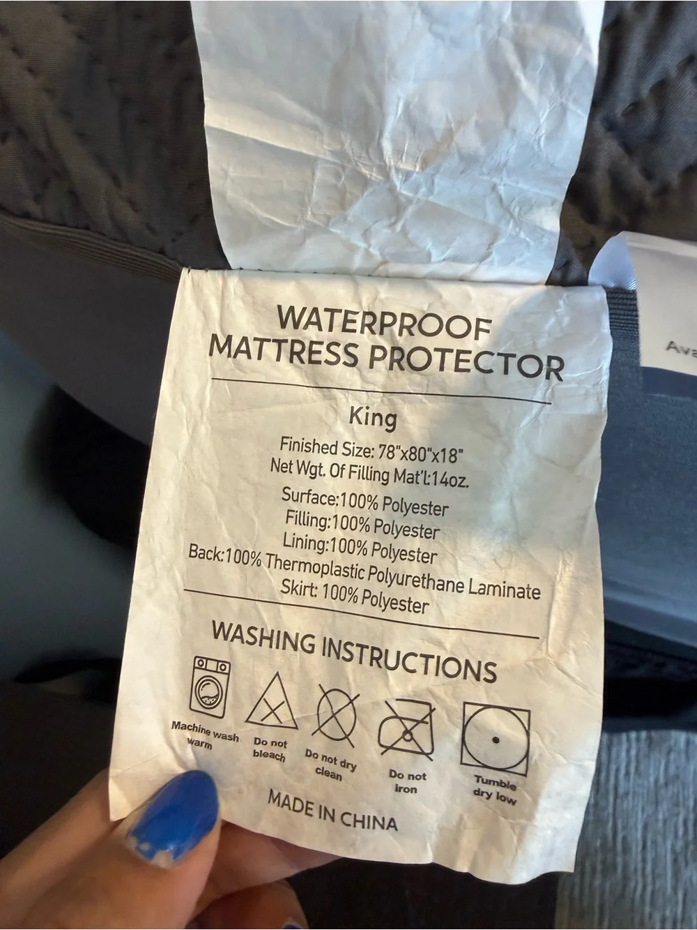 NEW Gray King Mattress Cover